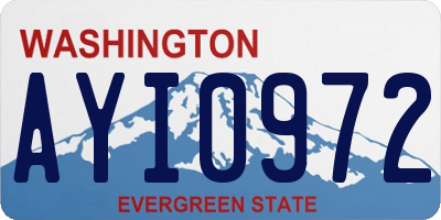 WA license plate AYI0972