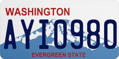 WA license plate AYI0980