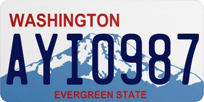 WA license plate AYI0987