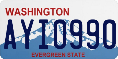 WA license plate AYI0990