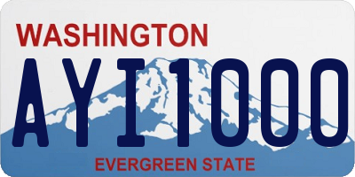 WA license plate AYI1000