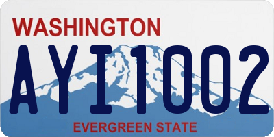 WA license plate AYI1002