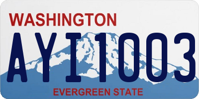 WA license plate AYI1003