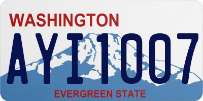 WA license plate AYI1007