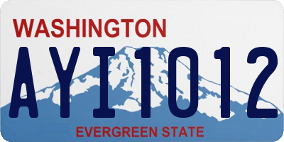 WA license plate AYI1012