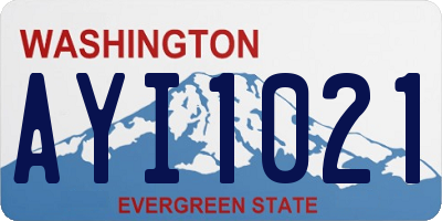 WA license plate AYI1021