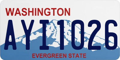 WA license plate AYI1026