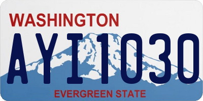 WA license plate AYI1030
