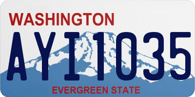 WA license plate AYI1035