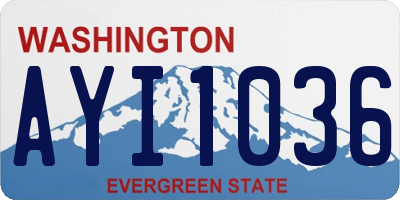 WA license plate AYI1036