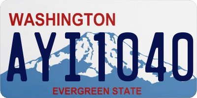 WA license plate AYI1040