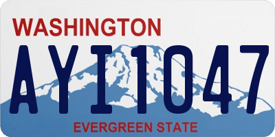 WA license plate AYI1047