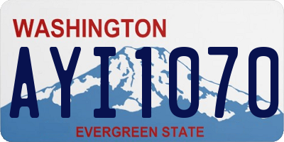 WA license plate AYI1070