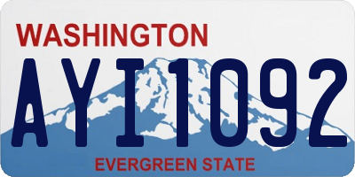 WA license plate AYI1092