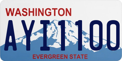 WA license plate AYI1100