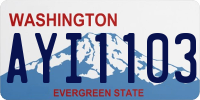 WA license plate AYI1103