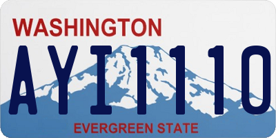 WA license plate AYI1110