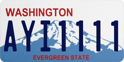 WA license plate AYI1111