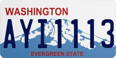 WA license plate AYI1113