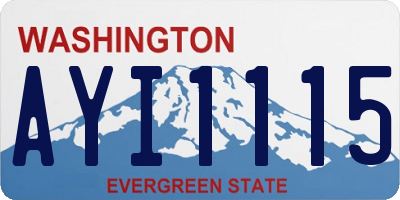 WA license plate AYI1115