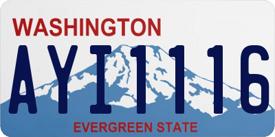 WA license plate AYI1116