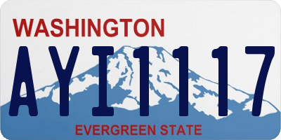WA license plate AYI1117