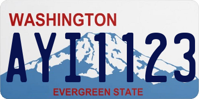 WA license plate AYI1123