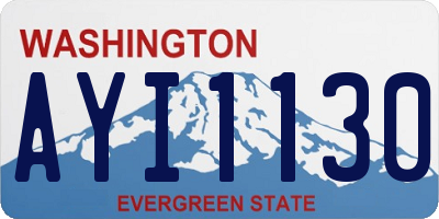 WA license plate AYI1130