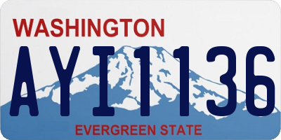 WA license plate AYI1136