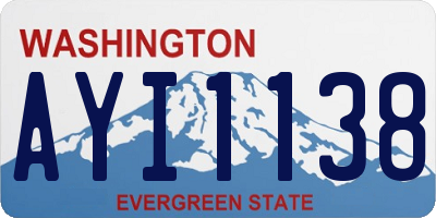 WA license plate AYI1138