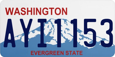 WA license plate AYI1153