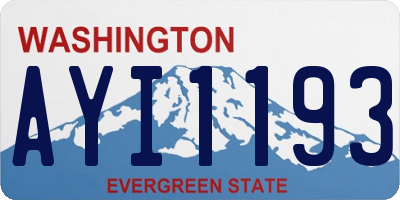 WA license plate AYI1193