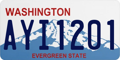 WA license plate AYI1201