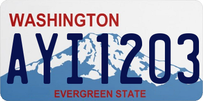 WA license plate AYI1203