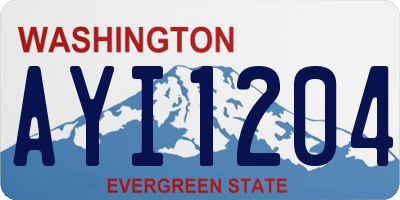 WA license plate AYI1204