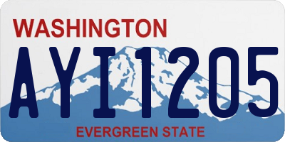 WA license plate AYI1205