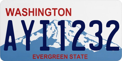 WA license plate AYI1232