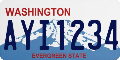 WA license plate AYI1234