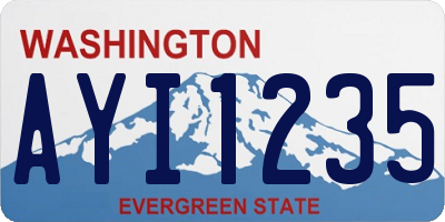 WA license plate AYI1235