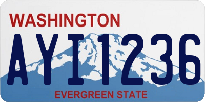 WA license plate AYI1236