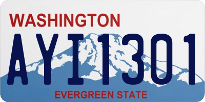 WA license plate AYI1301