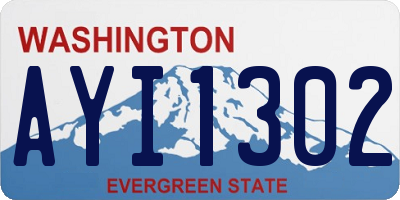 WA license plate AYI1302
