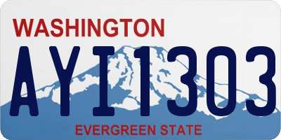 WA license plate AYI1303
