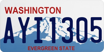 WA license plate AYI1305