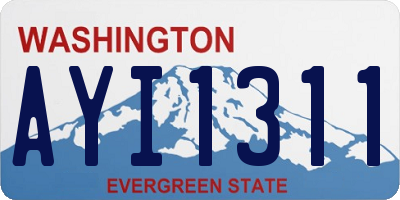 WA license plate AYI1311