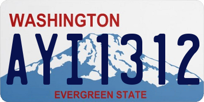 WA license plate AYI1312
