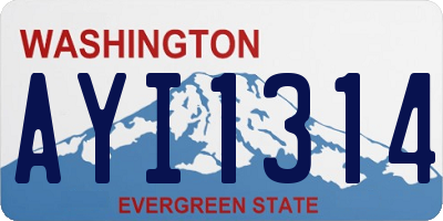 WA license plate AYI1314