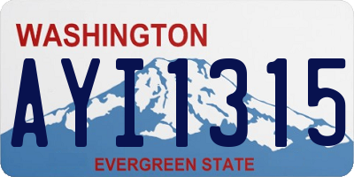 WA license plate AYI1315