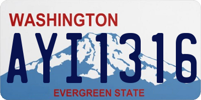 WA license plate AYI1316