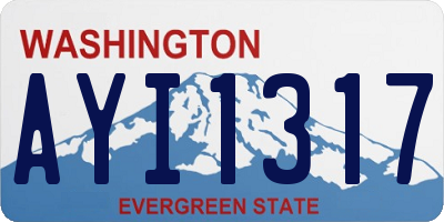 WA license plate AYI1317